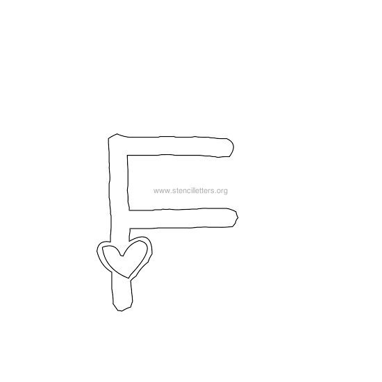 heart design stencil letter f