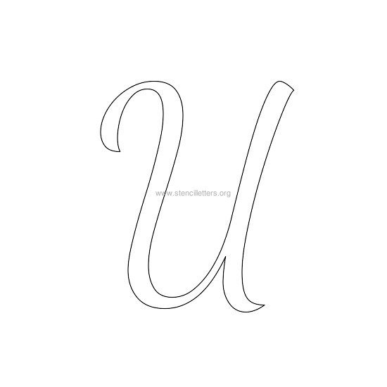 uppercase wedding stencil letter u