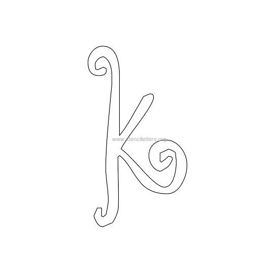 lowercase scrapbooking stencil letter k