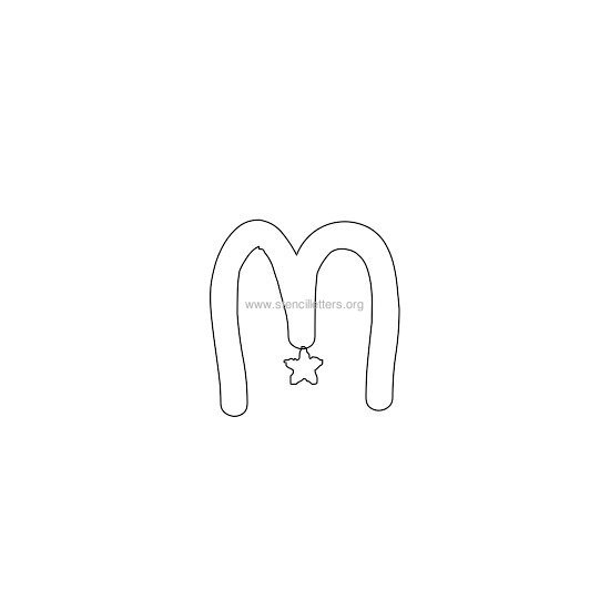 star design stencil letter m