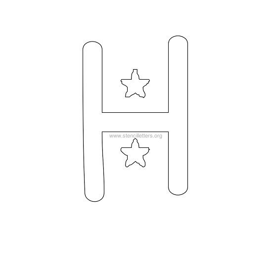 star design stencil letter h