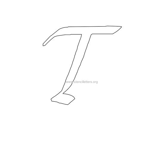 uppercase calligraphy wall stencil letter t