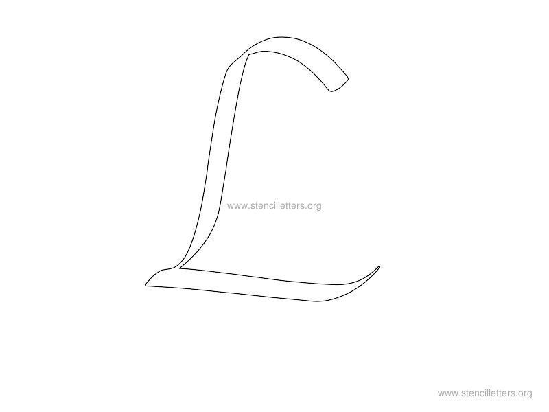 cursive wall stencil letter l