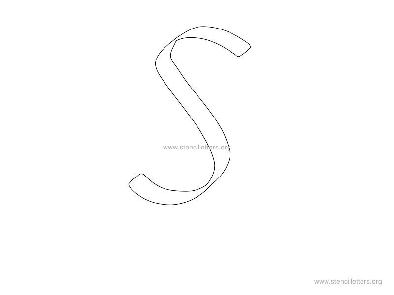 cursive wall stencil letter s