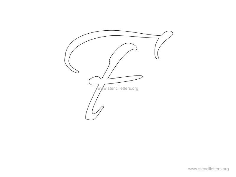 cursive wall stencil letter f