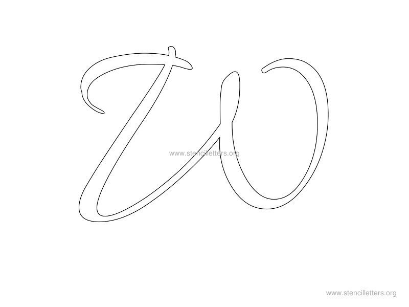 cursive wall stencil letter w