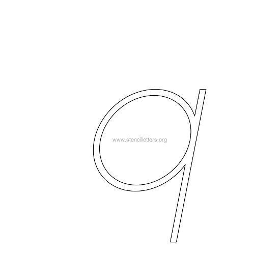 lowercase italic wall stencil letter q