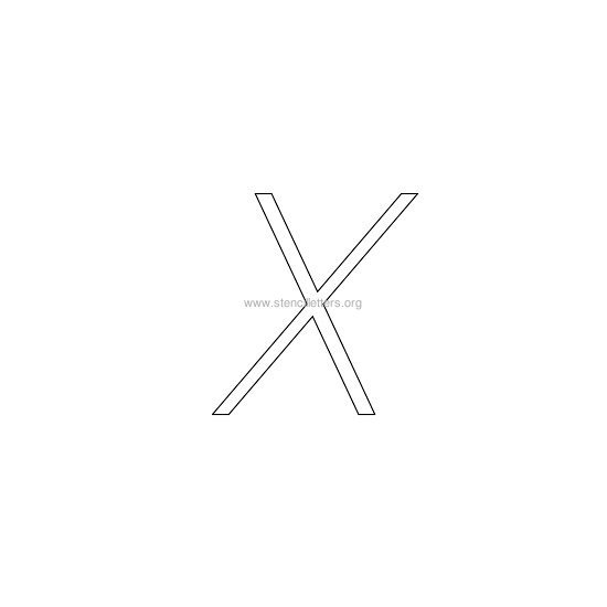 lowercase italic wall stencil letter x