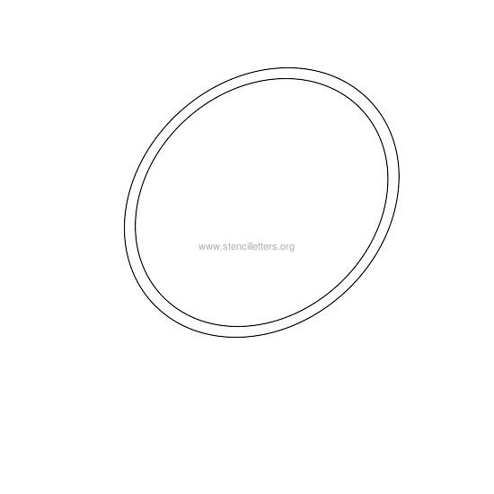 uppercase italic wall stencil letter o