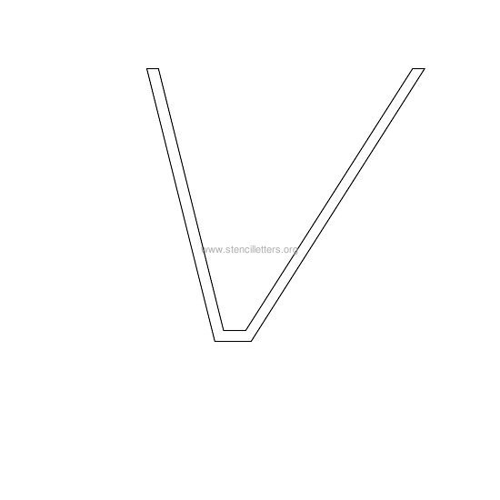 uppercase italic wall stencil letter v