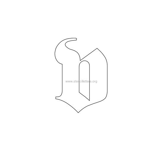 lowercase old-english wall stencil letter v