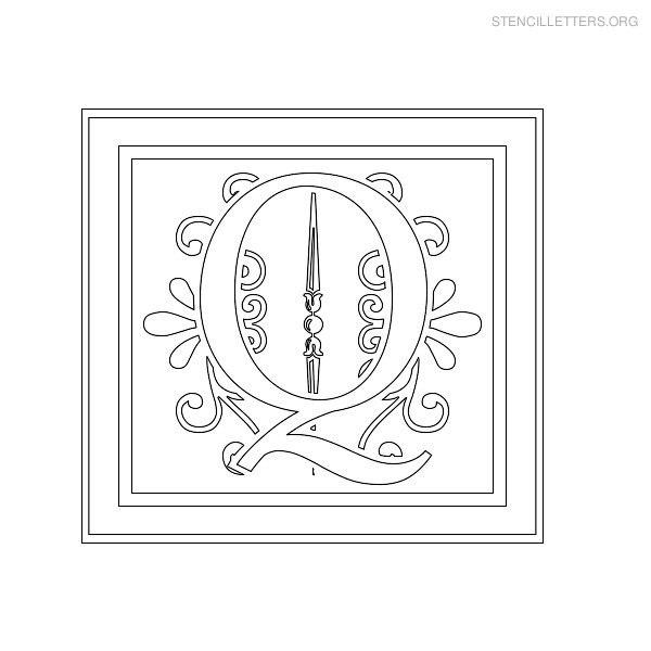 Stencil Letter Decorative Q