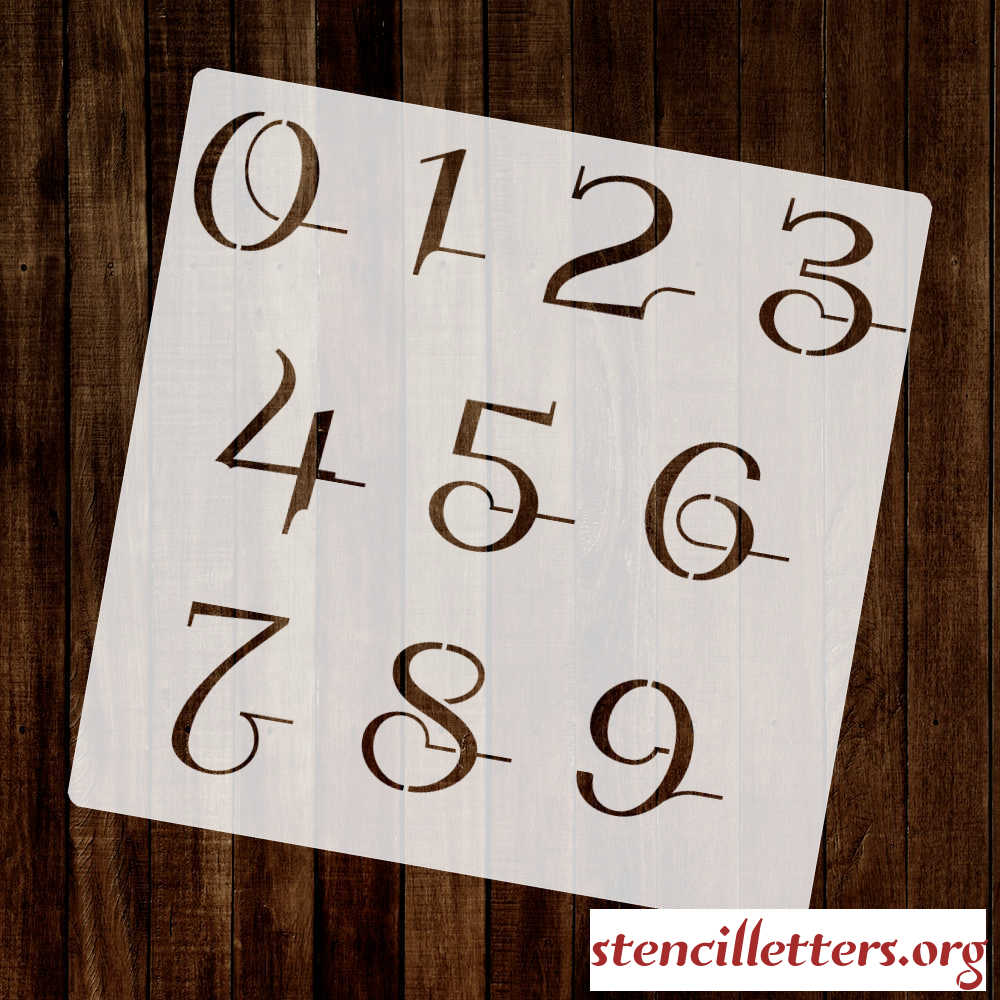 SCRIPT CALLIGRAPHY number stencil SCRIPT CALLIGRAPHY number stencil