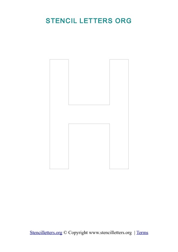 PDF Stencil Template Outline H