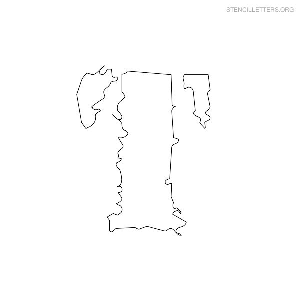 Stencil Letter Bubble T Stencil Letter Bubble T