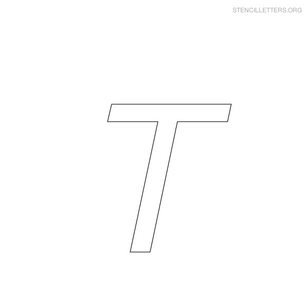 Stencil Letter Italic T Stencil Letter Italic T