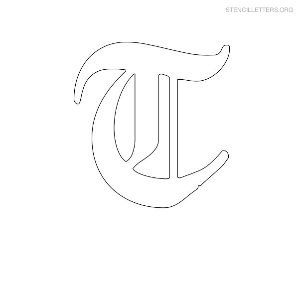 Stencil Letter Old English T Stencil Letter Old English T