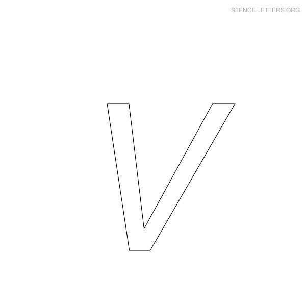 Stencil Letter Italic V
